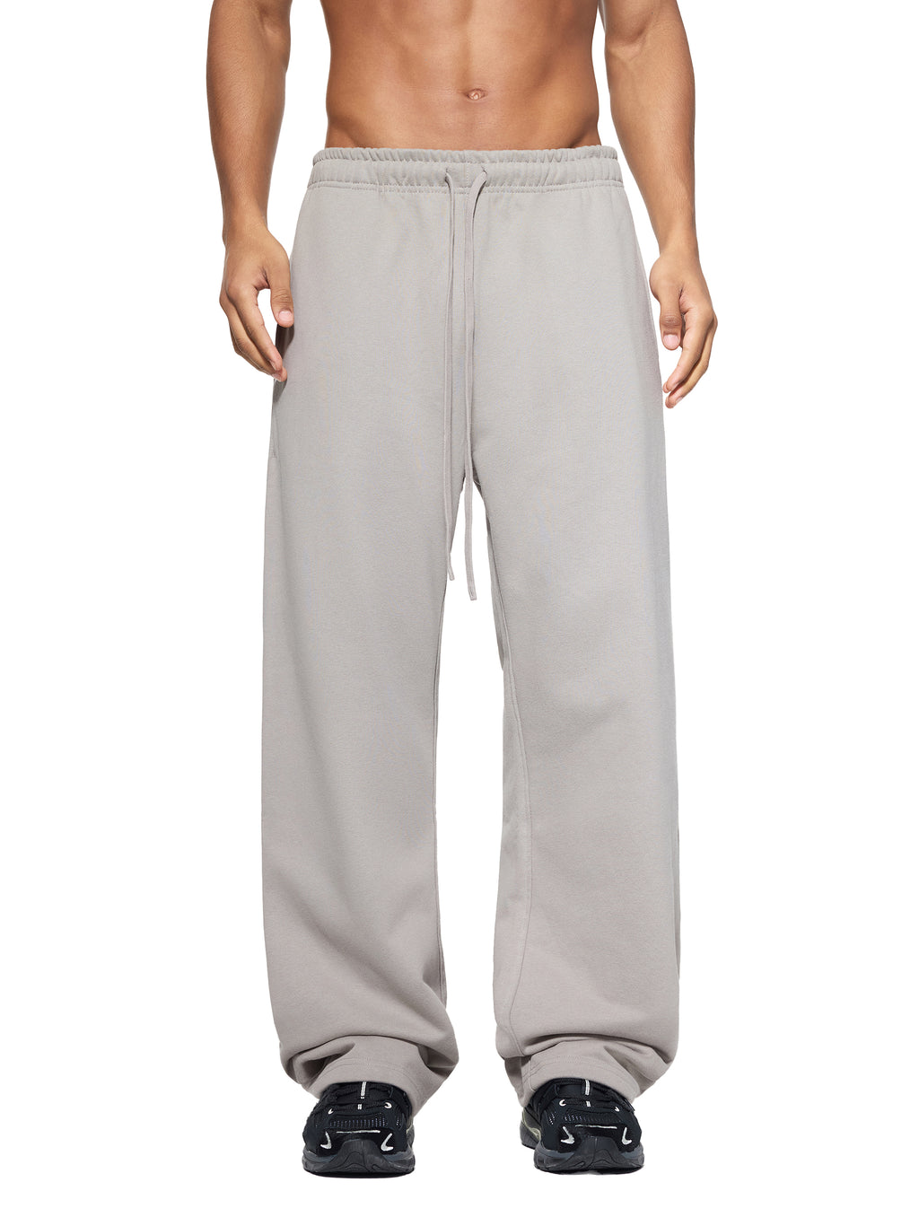 Solid Color Straight-Leg Sweatpants